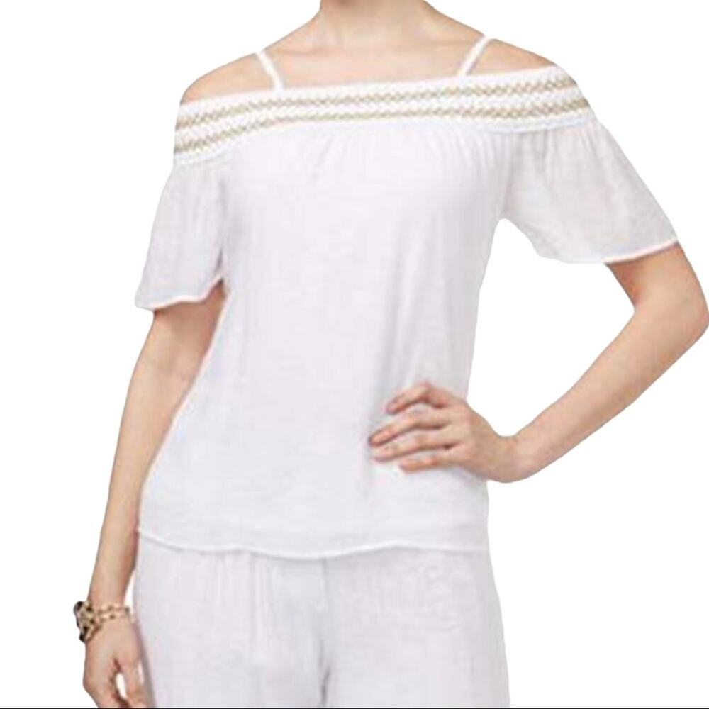 Thalia Sodi White Off the Shoulder Top Blouse